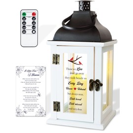 Homemory Memorial Lantern Bereavement Sympathy Gift for Loss of Loved One, Remembrance Gift with LED Candle & Remote