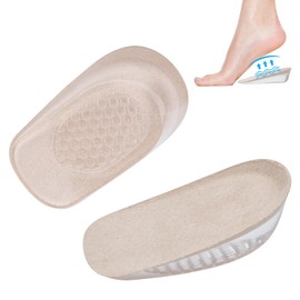 Height Increase Heel Insoles, 1 Pair of 2.5 cm Insoles with Riser, Gel Heel Wedge, Heel Cushion for Men and Women, Comfortable Invisible Shoe Lift Inserts, Shock Absorption