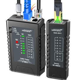 NF-468CS Network Cable Tester - Ethernet Tester, Cable Mapper with Continuity Test, Suitable for RJ45/RJ11/RJ12/POE/CAT3/CAT5/CAT5E/CAT6/CAT6A, UTP/STP, LAN and Telephone Line Testing Tool