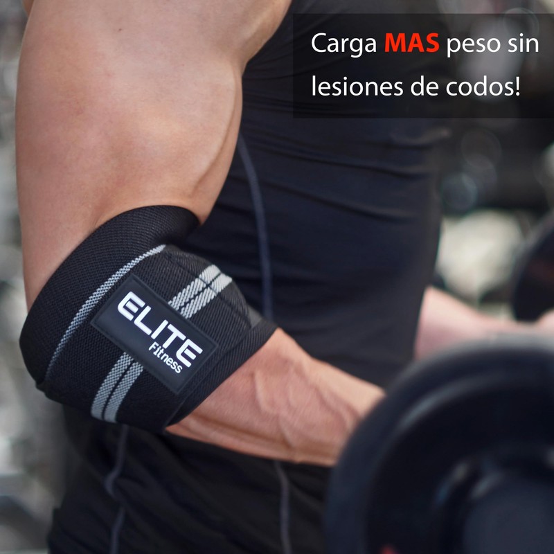 Coderas para gimnasio y levantamiento de pesas, vendas de codo