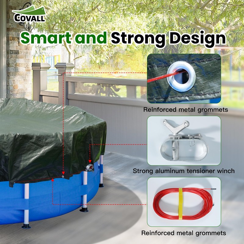 15 ft Round Heavy Duty Winter Pool Cover for 12