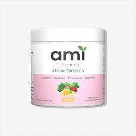 Polvo Ami Fitness Glow Green Colágeno Probióticos Jugo Verde
