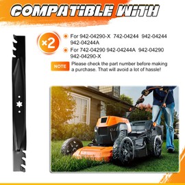 46 inch Mulching Blades for Cub Cadet XT1 XT2 ZT1 ZT2 LT46 LTX1045 LTX1046, MTD/Craftsman/Troy Bilt 46" Deck Mowers Replace 942-04290-X 942-04290 942-04244 742-04244 742-04290 (6 Point Star), Black