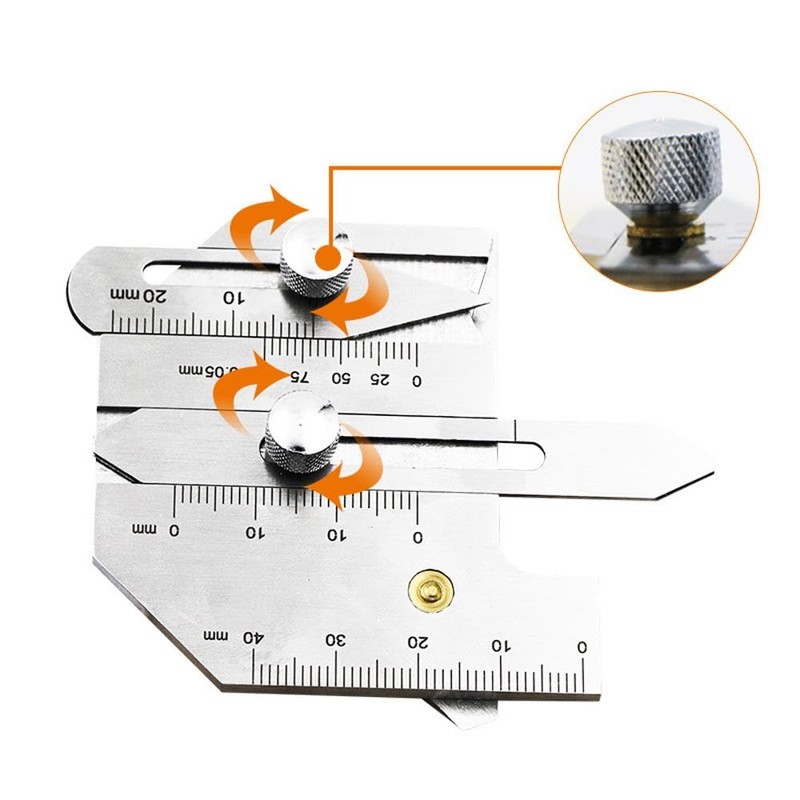 Welding Inspection Ruler, 0-40mm Stainless Steel Welding Gauge Inspection Test
