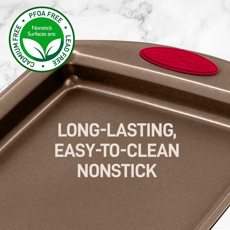 NutriChef 5-Piece Baking Pan Set - Carbon Steel Stackable Bakeware