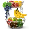 Simple Houseware 2-Tier Countertop Fruit Basket Bowl Storage, Chrome