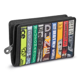 Yoshi Sci-Fi Bookworm Flap Over Ladies Purse, RFID Protection, Genuine Leather, Womens Wallet