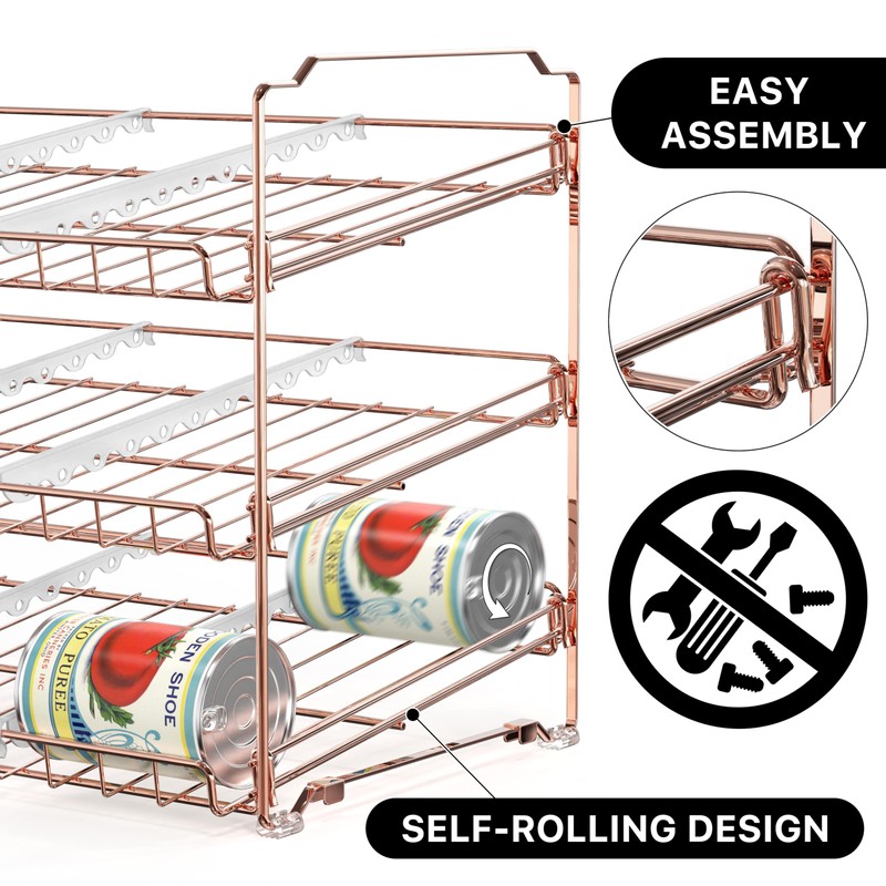 Simple Houseware Stackable Can Organizer Rack for Pantry/Cabinet – 11.5"