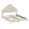 Queen Size Upholstered Bed Frame with Elegant Design, Modern Velvet