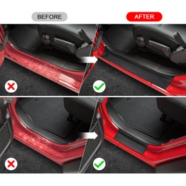 SUPAREE Door Sill Guards Kit fits JL Wrangler with Logo 1941, Black Rubber Door Entry Guards fits 2018-2025 Jeep JLU JT 4-Door Accessories Parts Door Sill Guard Protector, 4pcs/Set