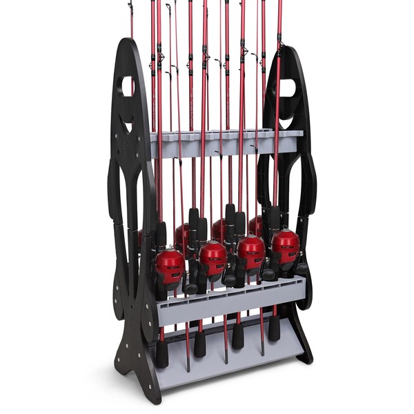 Redneck Convent Fishing Rod Holder - Fishing Gear Pole Holder for 16 Rod and Reel Combos - Vertical Fishing Rod Rack Floor Storage