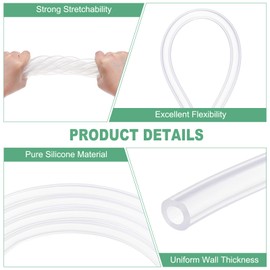 M METERXITY Silicone Tubing, 3/16"(5mm) ID x 11/32"(9mm) OD Flexible Silicone Rubber Tube, 2 M High Temp Water Air Hose Pipe for Pump/Liquid Transfer/Brewing/Aquaponics [Clear]