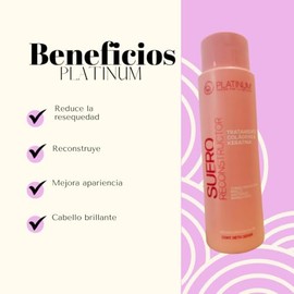Tratamiento suero reconstructor keratina y colageno,Nueva presentacion Platinum 220 gr.