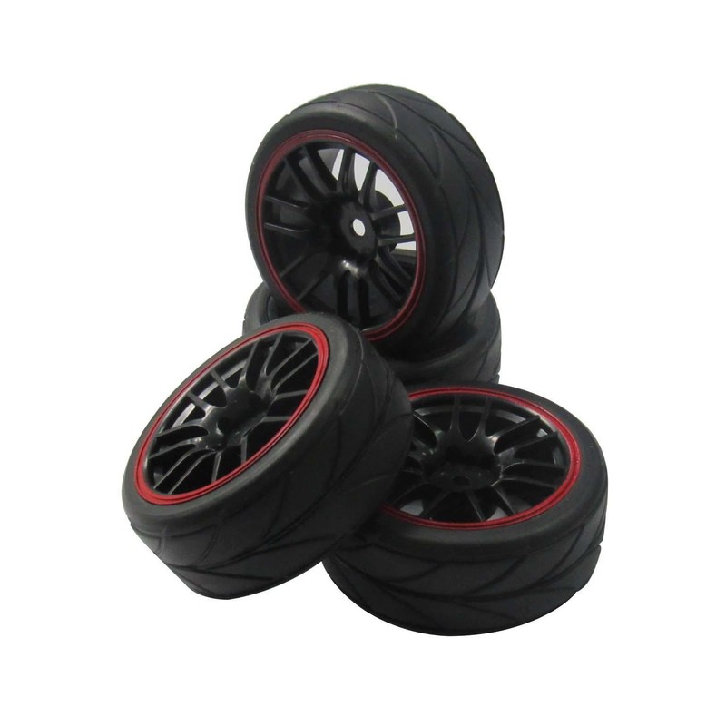 12mmハブホイールリム＆ラバータイヤ RC 1/10オンロードツーリングドリフトカーに適用する