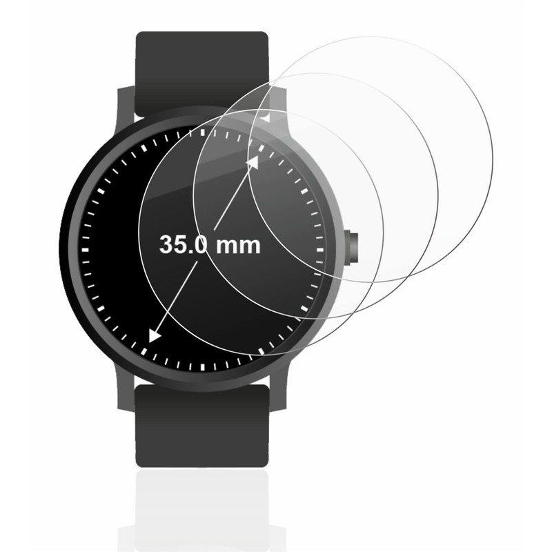 BROTECT Protective glass for wristwatches (circular, diameter: 35 mm) (pack