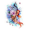 2 Sheets Temporary Fish Tattoo Japanese Koi Tattoo with Cherry