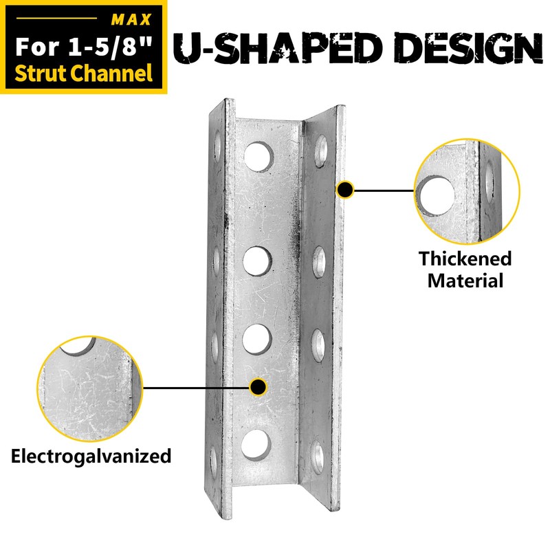 VEVIVOOVY U-Shaped Brace Fitting,0.157“ Thick Heavy Duty Strut Connector Bracket