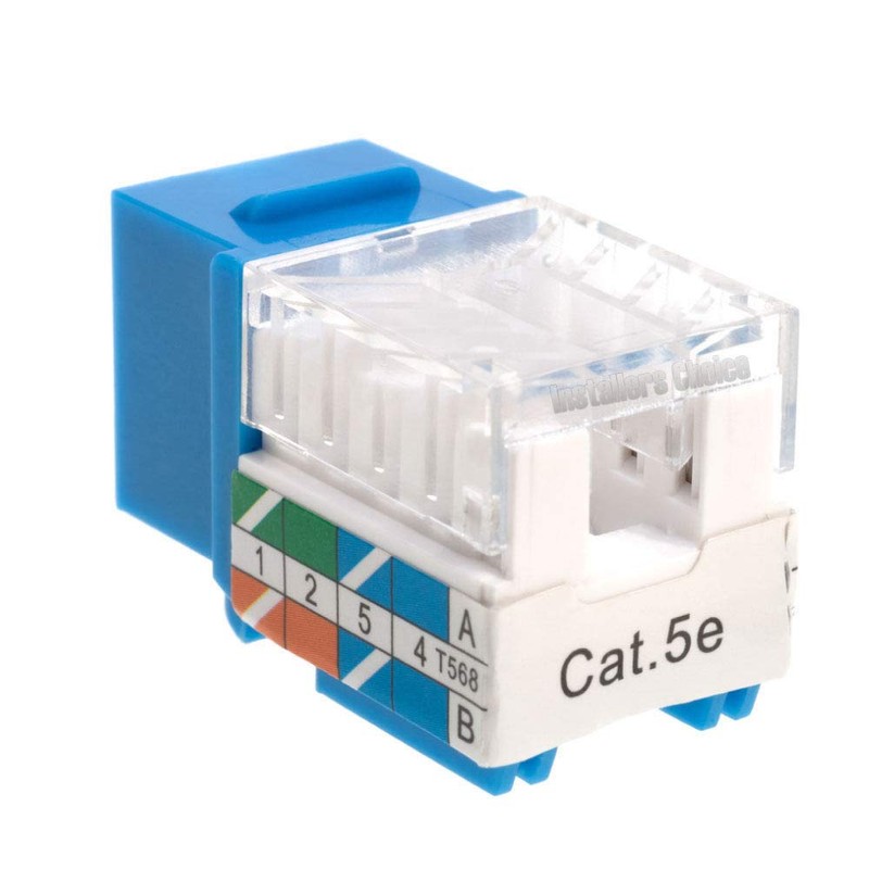 Cat5e Keystone Ethernet Wall Jack Punch Down UTP 45-Degree (Easier