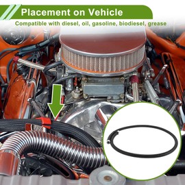 HOPESPANNER AN8 Fuel Line Hose Black 4ft Vacuum Hose Automotive Fuel Hose 4ft 3/7" ID 4/7" OD PTFE Rubber,Stainless Steel,Nylon Braided 1 Pcs AN8