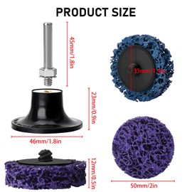 Tendak Pack of 17 2 Inch CSD Disc Sanding Disc, Coarse Sanding Disc/Purple/Blue/Black Cleaning Disc Set, for Surface Processing, Metal, Stainless Steel (50 mm)