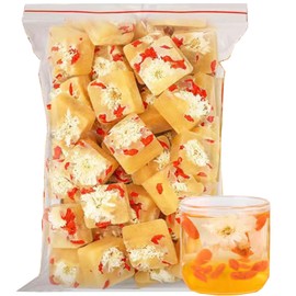 Chrysanthemum Goji Rock Sugar Tea 10.58 Oz/300g Individual Packing Rock Sugar Cubes With Chrysanthemum Sweet Flavor With Floral Amora