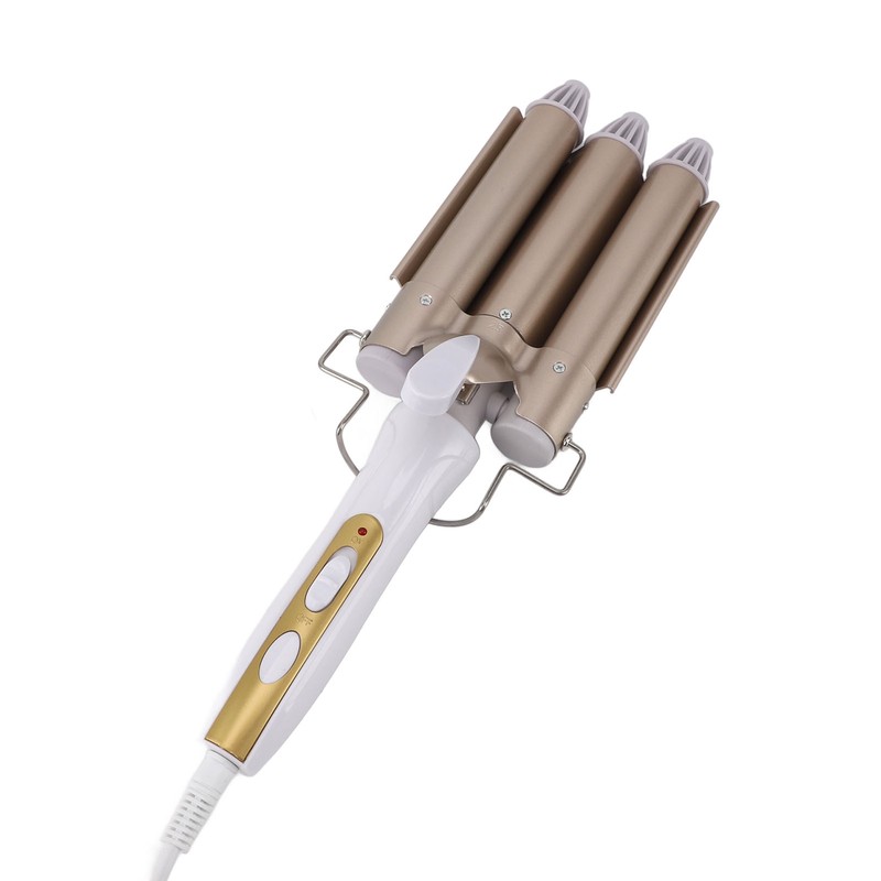 25mm Curling Iron Wand Adjust Temperature Fast Heating 3 Barrel
