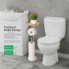 Toilet Paper Holder Stand with 7.9" Big Bamboo Tray, 2.2Lbs