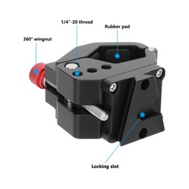 CAMVATE 25mm to 35mm Rod Clamp V-Mount Lock Battery Adapter for DSLR Camera Photograph System(Red)-3841