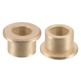 sourcing map Flange Sleeve Bearings 8mm Bore 12mm OD 10mm Length 16mm Flange Dia 2mm Flange Thickness Sintered Bronze Self-Lubricating Bushing 2pcs