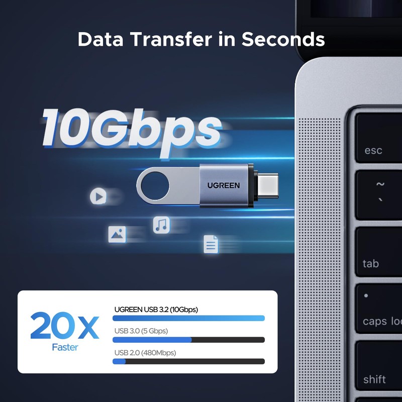 UGREEN USB 3.0 USB-A Female to USB-C Male Converter Adapter