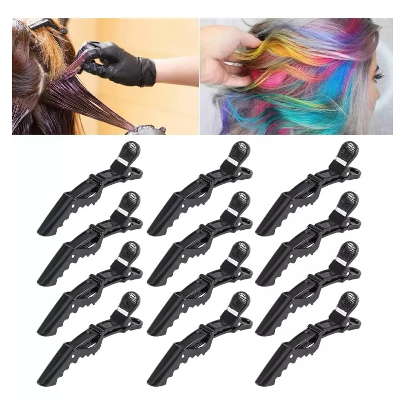 INDUSTRIAL 24 Pcs Cocodrilo Antideslizantes Pinzas Para Cabello Fijas