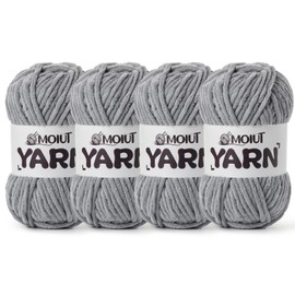 4 Packs Fluffy Chenille Yarn for Crocheting, Chunky Velvet Yarns for Crochet Amigurumi, Baby Yarn for Crocheting Soft Blanket, 349.9yds /14.1 oz Bulky Yarns for Crafts/Hats/Shoes/Socks (4 Grayish)