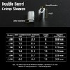 Mingzhe 200pcs Aluminum Crimp Sleeves Connector Kit 5 Sizes Double