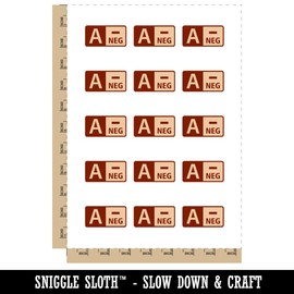 Blood Type A Negative Medical Emergency Temporary Tattoo Water Resistant Fake Body Art Set Collection - 15 2" Tattoos (1 Sheet)