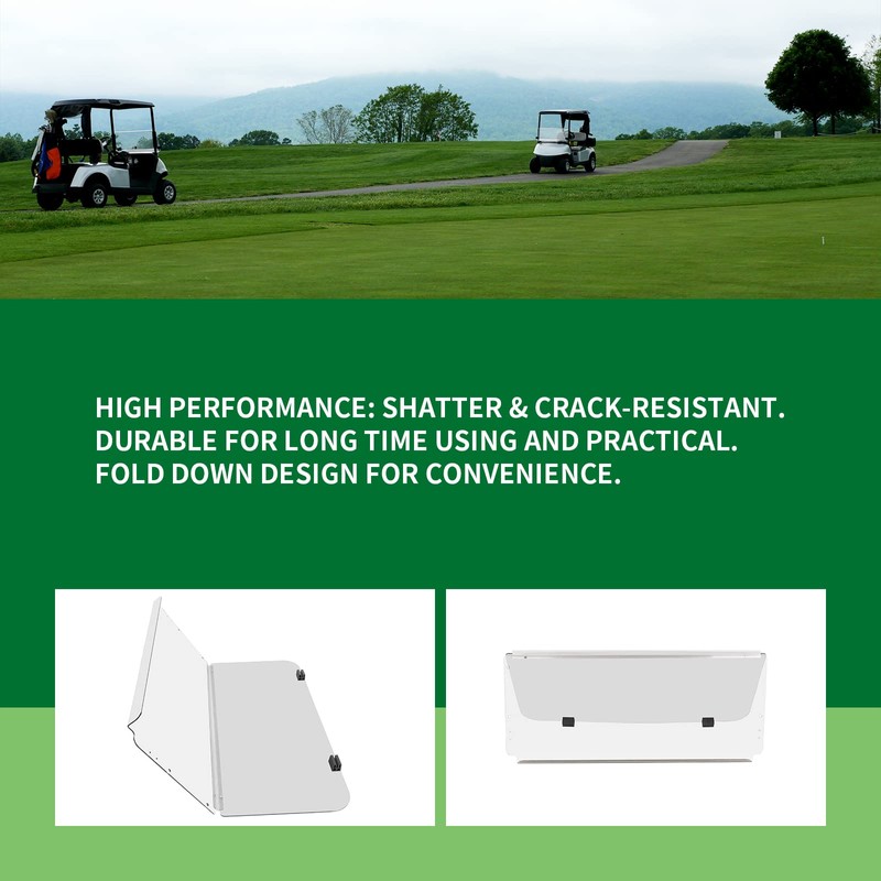 KUAFU Clear Windshield Compatible with 1982-2000.5 Club Car DS Golf