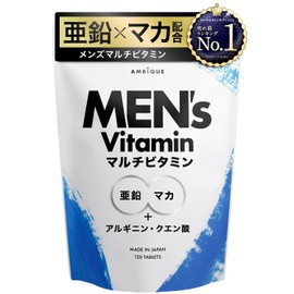 Ambeak Men's Multivitamin, Zinc, Maca, Tablets, 14 Vitamins, Citric Acid, Arginine, Citrulline, Instant Charge, Long Lasting, Nutritional Functional Food, Biotin (Regular Size x 1 Bag)
