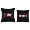 Empowering Women Gifts Vitamin F, Women Rights Feminist Throw Pillow,
