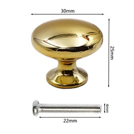 Gativs Pack of 8 Small Handle Drawer Cabinet Handle Knobs Single Hole Handle Door Handle Gold Round Drawer Handles Drawer Knobs Chest of Drawers Knobs for Cupboard Drawer Kitchen (25 mm x 30 mm)