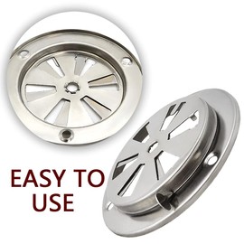 Adjustable Vent Grille Cover Louver Vent Cover Stainless Steel Dryer Vent 95mm Thermostat Exhaust Vent Dryer Damper Thermostat Can Ppen and Close Vehicle and Boat Accessories