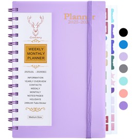 Daily Planner 2025-2026, Weekly and Monthly Planner 2025-2026 Academic Year, July 2025-December 2026 Calander Planner, 8.2"×5.5", 18 Months (JUL.2025-DEC.2026 Light Purple)