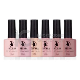 Gama De Gel Semipermanente Mussa® 6 Esmaltes Para Uñas Uv Color Gama The New Nude