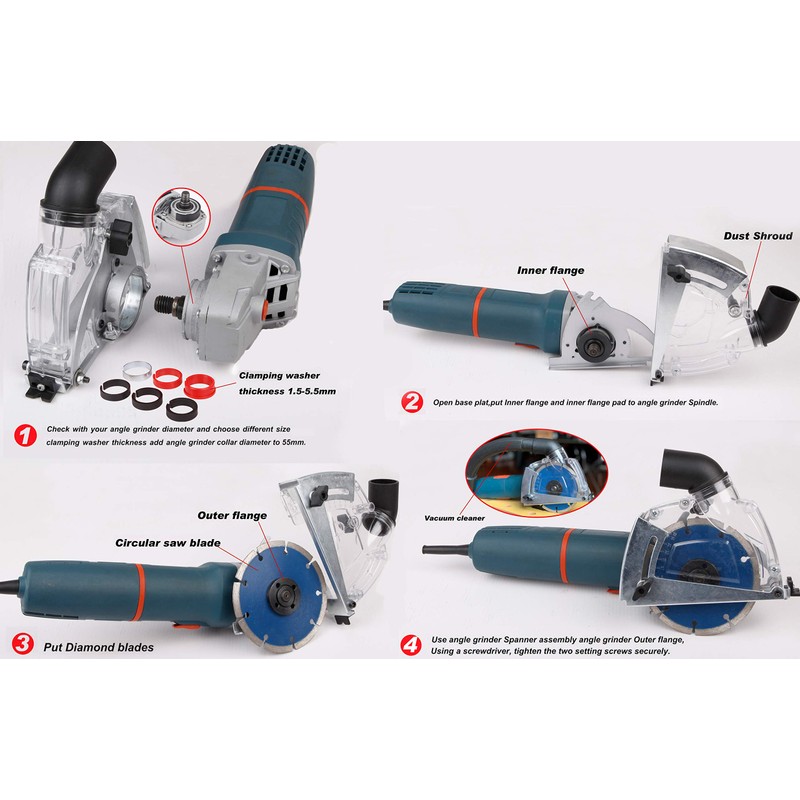 Aidelife Angle Grinder dust Collection Attachment, Cutting dust Shroud 4