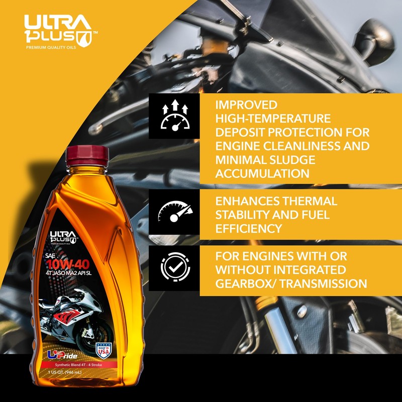 ULTRA 1PLUS 4T 10W-40 Motorcycle Oil Synthetic Blend API SL