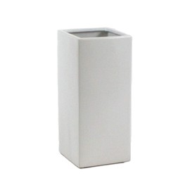 WGV Ceramic Block Vase 5" W x 12" H, (Multiple Size/Color Choices) Matte Tall Square Flower Planter Pot, Accents Home Office Tabletop Decor, Ideal Gifts White 1 Piece (CSB0512WT)