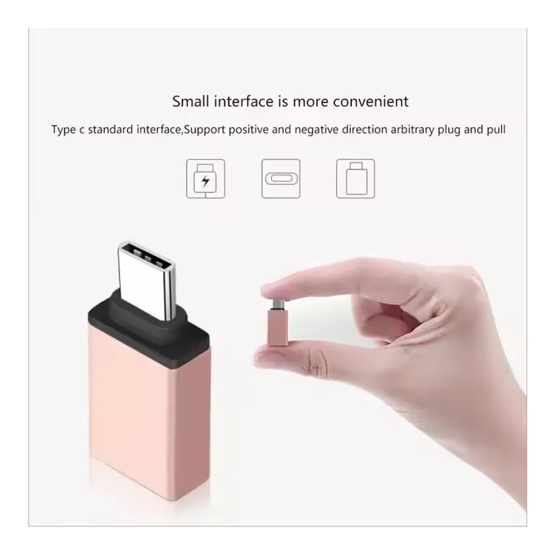 Unbranded 5 Pieces USB-C to USB Adapter - Pink