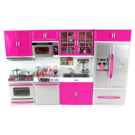 AZ Trading & Import Psk54 My Modern Kitchen Full Deluxe Kit Battery Operated Kitchen Playset: Refrigerator, Stove, Microwave, Mix