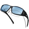 Rimerakea Polarized Fishing Sunglasses, D: Matte black/light blue