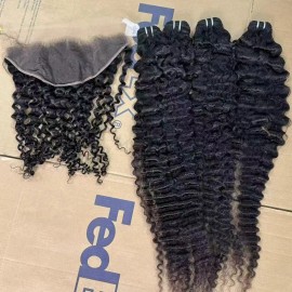 Top 2x6 4x4 5x5 6x6 7x7 9x6 13x4 13x6 hd Lace Frontal Closure Single Donor Hair Raw Burmese Curly Hair Natural Wave Hair Bundlestyle: 4x4 hd closure same texture to match your bundles, color: natural color, Stretched Length: 12 inches