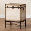 Baxton Studio Laura Vintage White Canvas Lift-Top Trunk End Table