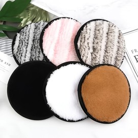 Reusable Washable Makeup Remover Pads -Reusable Face Pads, Makeup Round Puff for All Skin Types - Washable Microfiber/Cotton Cloths - (6-pack)